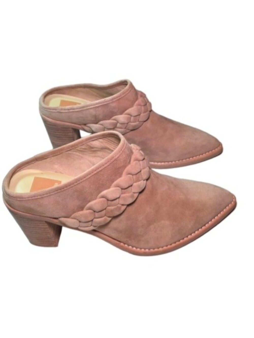 Dolce Vita Braided Suede Mule Heels With Pointed Toe In Taupe (SKU#2130) - Picture 5 of 10